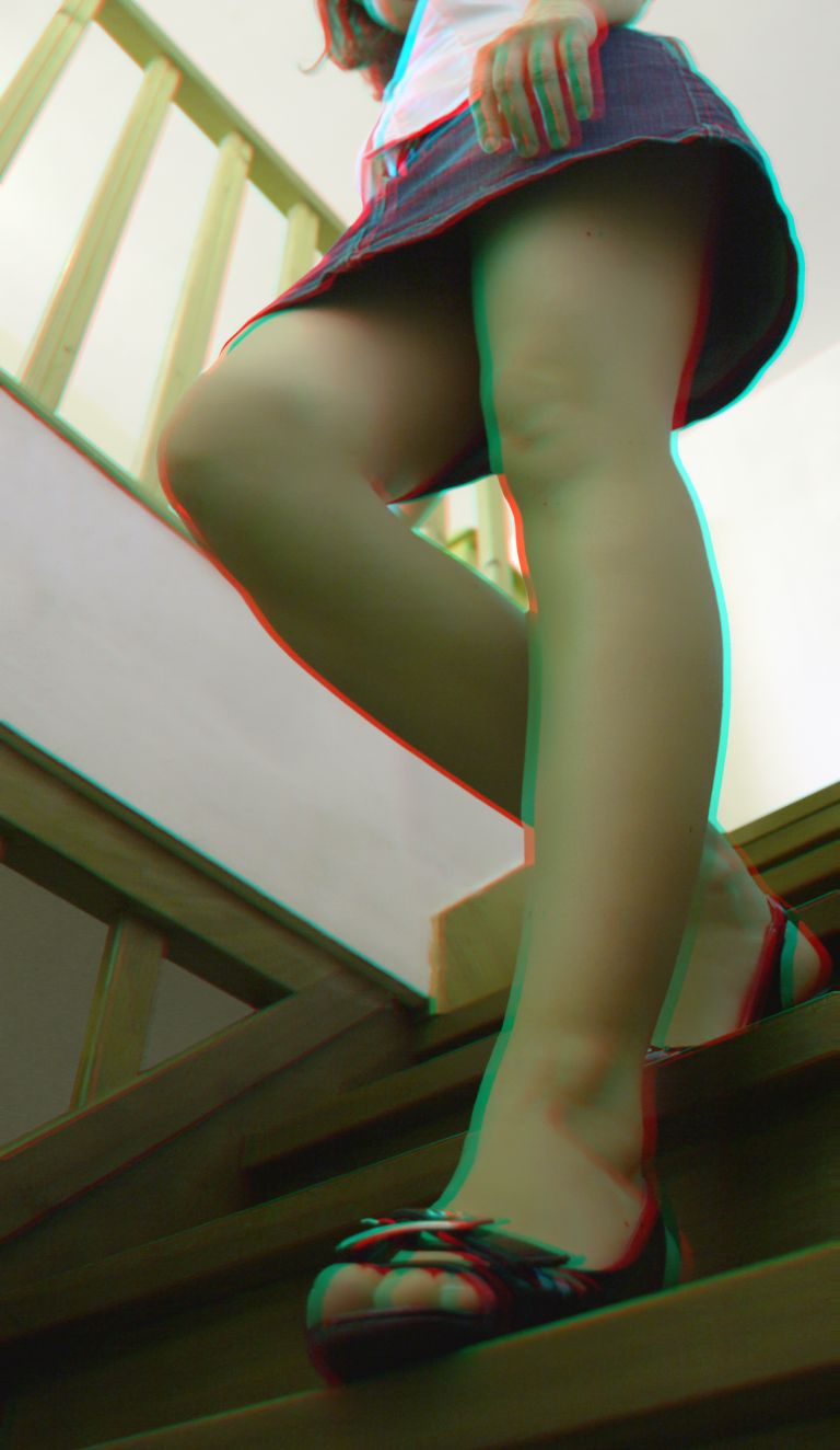 Glamour 3D Ayato In descente 001 Anaglyphe Dubois ©AbsurdePhoton