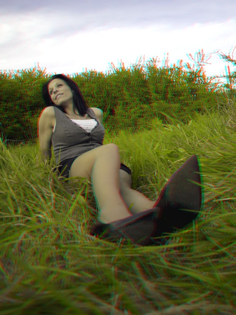 Glamour 3D Stéphanie Champêtre 001 Anaglyphe Dubois ©AbsurdePhoton